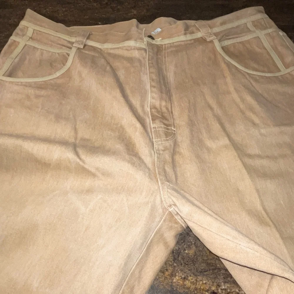 Hip Hop History Platinum Line Tan Jeans Men’s 42x33 Y2K‎ Streetwear Embellished